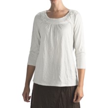 Two Star Dog Nicolette Crinkle Jersey Shirt - 3/4 Sleeve (For Women) in White - Closeouts