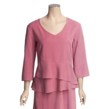 Two Star Dog Peplum Shirt - TENCEL®, 3/4 Sleeve (For Women) in Vintage Rose - Closeouts