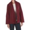 Two Star Dog Shawl Collar Jacket - Fleece (For Women) in Wine