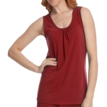 Two Star Dog Shirred Neck Tank Top - Heathered Stretch Jersey (For Women) in Pimento - Closeouts