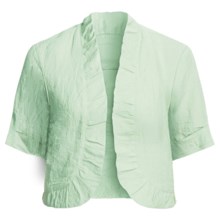 Two Star Dog Suki Crop Jacket - Crinkle Linen, Short Sleeve (For Women) in Fiji - Closeouts