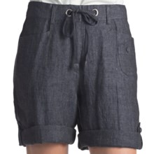 Two Star Dog Wanda Convertible Shorts - Linen (For Women) in Atlantic - Closeouts