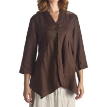 Two Star Dog Willa Linen Shirt Jacket - 3/4 Sleeve (For Women) in Chocolate - Closeouts