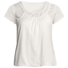 Two Star Dog Zoe Double Shirt - Stretch Cotton Jersey, Short Sleeve (For Women) in Soft White - Closeouts