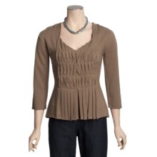 Two Star Dog Zoey Cardigan Sweater - Pleated Front, 3/4 Sleeve (For Women) in Earth - Closeouts