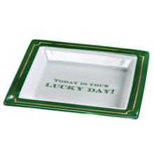 56%OFF オフィスアクセサリー 二つの会社磁器デスクトレイ これはあなたの幸運な日です」 Two's Company This Is Your Lucky Day Porcelain Desk Tray画像