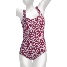 TYR Aquatic Bubble Print Controlfit Swimsuit - 1-Piece, Square Neck (For Women) in Cabernet - Closeouts