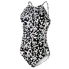 TYR Bubble Print Tank Swimsuit - 1-Piece, High Neck (For Women) in Black - Closeouts