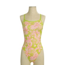 TYR Funkies Competition Swimsuit - Diamond Back, 1-Piece (For Women) in Lime/Pink - Closeouts