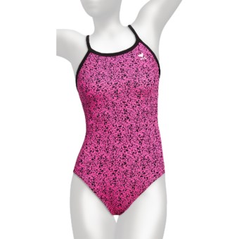 TYR Pop Rocks Competition Swimsuit - 1-Piece, Diamondfit (For Women) in Pink/Black