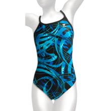 TYR Sonic Wave Competition Swimsuit - Reversible, Diamond Back (For Women) in 420 Blue - Closeouts