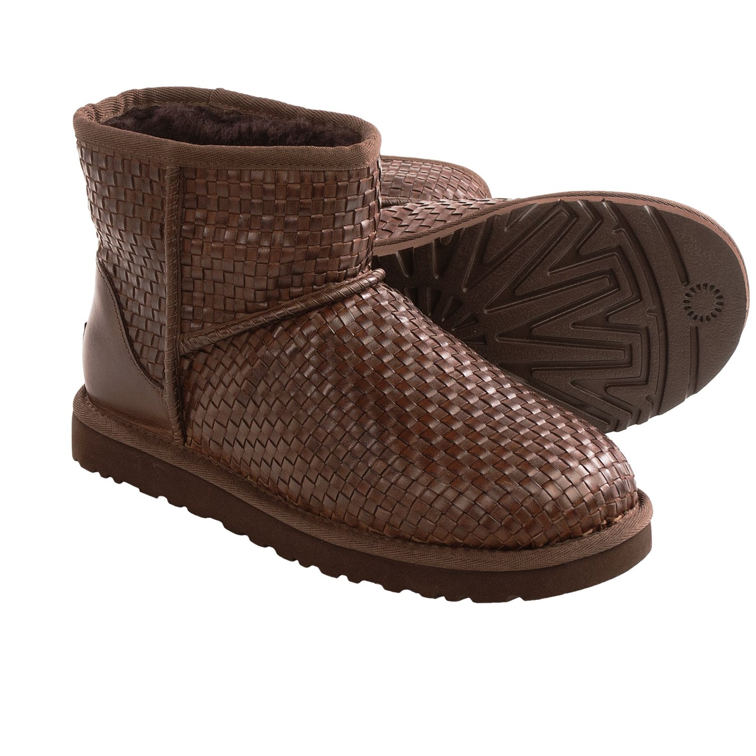 ugg australia woven leather mini boot cognac ugg australia woven leather mini boot cognac