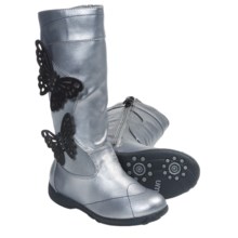 Umi Ellise Butterfly Boots (For Kid and Youth Girls) in Pewter - Closeouts