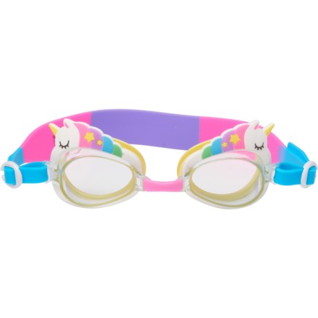 Aqua2ude Unicorn Rainbow Mane Swim Goggles (For Kids) - BLUE/PINK ( )