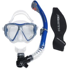 U.S. Divers Lux Purge LX Grenada Mask and Snorkel Combo (For Men and Women) in Electric Blue - Closeouts