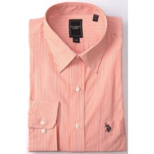 U.S. Polo Assn. Stripe Dress Shirt - Point Collar, Long Sleeve (For Men) in Orange - Closeouts