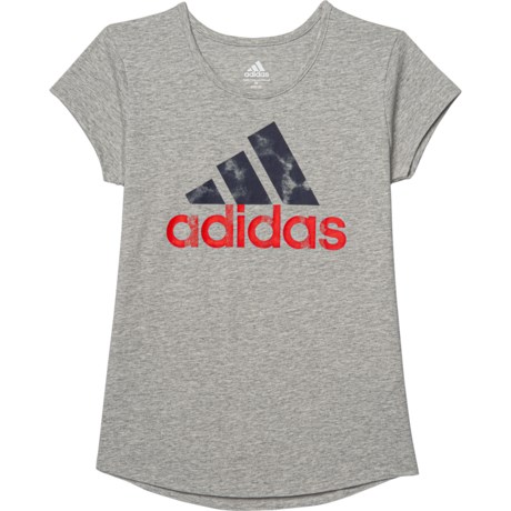 Adidas USA T-Shirt - Short Sleeve (For Big Girls) - GREY HEATHER (M )