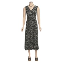 V-Neck Knit Dress - Full-Length, Sleeveless (For Women) in Black Print - 2nds