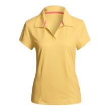V-Neck Polo Shirt - Short Sleeve (For Women) in Yellow - 2nds