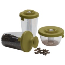 Vacu Vin PopSome and Seal Container Dispenser Set - 3 Piece in Olive Green - Closeouts