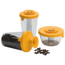 Vacu Vin PopSome and Seal Container Dispenser Set - 3 Piece in Yellow - Closeouts