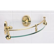 Valsan Carlton Corner Glass Shelf in Brass - Closeouts