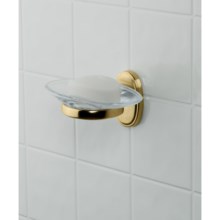 Valsan Carlton Soap Dish in Brass W/Frosted Dish - Closeouts
