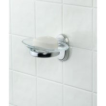 Valsan Carlton Soap Dish in Matte Chrome W/Clear Oval Dish - Closeouts