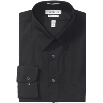 Van Heusen Basics Dress Shirt - Wrinkle-Free Poplin, Long Sleeve (For Men) in Black