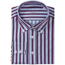 Van Laack Button-Down Collar Dress Shirt - Long Sleeve (For Men) in Blue/Burgundy Stripe - Closeouts