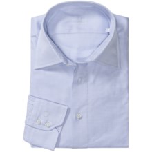 Van Laack Cotton Spread Collar Shirt - Long Sleeve (For Men) in Pale Blue Fancy Stripe - Closeouts