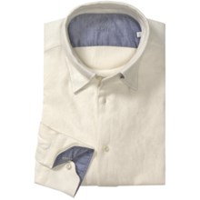 Van Laack Radici Flannel Sport Shirt - Tailored Fit, Long Sleeve (For Men) in White - Closeouts