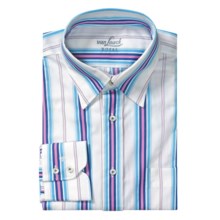 Van Laack Radici Shirt - Regular Fit, Long Sleeve (For Men) in Blue/Pink/Navy Stripe - Closeouts