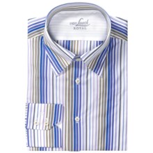 Van Laack Radici Shirt - Tailor Fit, Long Sleeve (For Men) in Blue/Sage Multi Stripe - Closeouts
