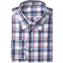 Van Laack Radici Shirt - Tailor Fit, Long Sleeve (For Men) in White/Blue/Red Plaid - Closeouts