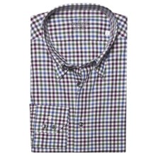Van Laack Radici Tailored Fit Fashion Shirt - Long Sleeve (For Men) in White/Berry/Green Check - Closeouts