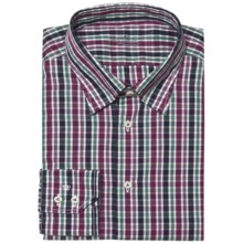 Van Laack Radici Tailored Fit Shirt - Hidden Button-Down Collar, Long Sleeve (For Men) in Black/Red/Green Multi Check - Closeouts