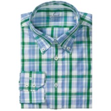 Van Laack Rarbi Shirt - Tailor Fit, Long Sleeve (For Men) in Blue/Green Plaid - Closeouts