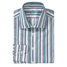 Van Laack Reda Stripe Dress Shirt - Tailor Fit, Long Sleeve (For Men) in Teal/White/Red Stripe - Closeouts