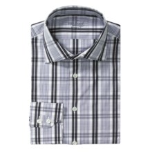 Van Laack Reda Tailored Fit Shirt - Long Sleeve (For Men) in White/Light Blue/Charcoal Stripe - Closeouts