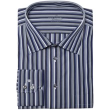 Van Laack Regular Fit Dress Shirt - Long Sleeve (For Men) in White/Blue/Grey Stripe - Closeouts