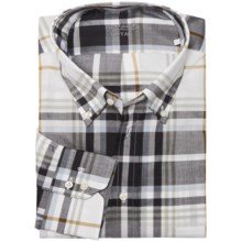 Van Laack Regular Fit Sport Shirt - Button-Down, Long Sleeve (For Men) in White/Black/Tan Plaid - Closeouts