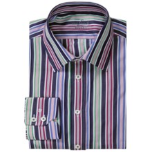 Van Laack Remco Cotton Stripe Shirt - Tailored Fit, Long Sleeve (For Men) in Navy/White Blue Milti Stripe - Closeouts
