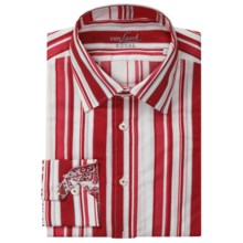 Van Laack Remco Cotton Stripe Shirt - Tailored Fit, Long Sleeve (For Men) in Red/White Stripe - Closeouts