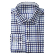 Van Laack Remco Linen Shirt - Tailor Fit, Long Sleeve (For Men) in Light Blue/Blue/Navy Check - Closeouts