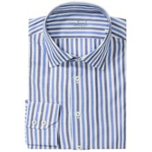Van Laack Ret Cotton Shirt - Spread Collar, Long Sleeve (For Men) in Blue/Navy Stripe - Closeouts