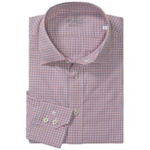 Van Laack Ret Shirt - Spread Collar, Long Sleeve (For Men) in Blue/Orange Micro Check - Closeouts