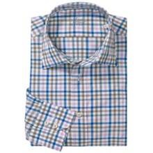 Van Laack Ret Shirt - Spread Collar, Long Sleeve (For Men) in Blue/Purple Mini Check - Closeouts