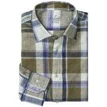 Van Laack Reto Linen Shirt - Spread Collar, Long Sleeve (For Men) in Blue/White Plaid - Closeouts