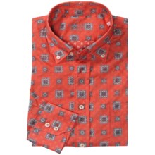 Van Laack Rezzo Button-Down Collar Shirt - Tailored Fit, Long Sleeve (For Men) in Red Print - Closeouts